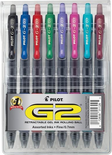 Pilot G2 Premium Gel Pens, Gel Roller Pens, Fine Point 0.7 mm Assorted Colors 8 - Image 2