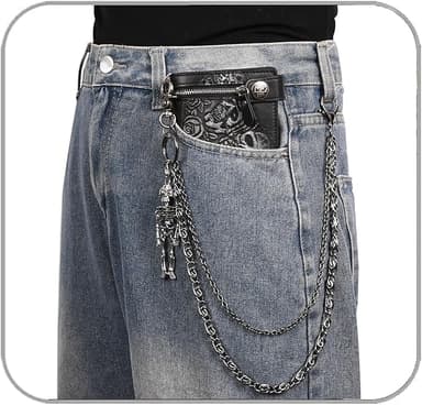 ZEKEE Skeleton Wallet Chain Biker Jean Pocket Chain Unisex Pant Trouser Skull Chain for Men - Image 1