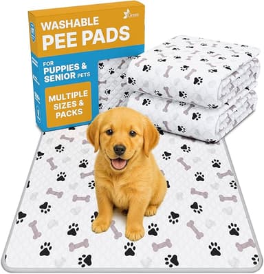 GREEN LIFESTYLE Washable Pee Pads for Dogs - Waterproof Reusable Puppy Pads with Anti-Slip Backing, Pet Training Pad for Puppy Playpen, Crate, Whelping Box, Potty Training (Pack of 2 - 34x36 - Image 1