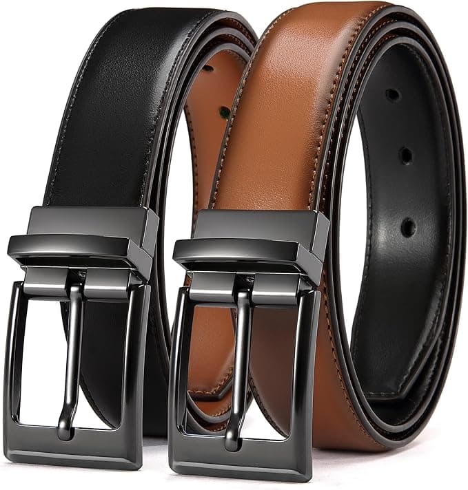 CHAOREN Reversible Belt Men 1 Piece - 1.25" Leather Dress Belt - Trim to Fit for Elegant Style - Image 1