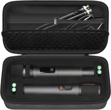 Wireless Microphone Case for JBL Wireless Two Microphone System for JBL Partybox DIY - Sized Mic Case Fits from 8.25-10.5In Handheld Dual Mic, Recivers, Audio Cable, Power Cord-Black(Box Only - Image 2