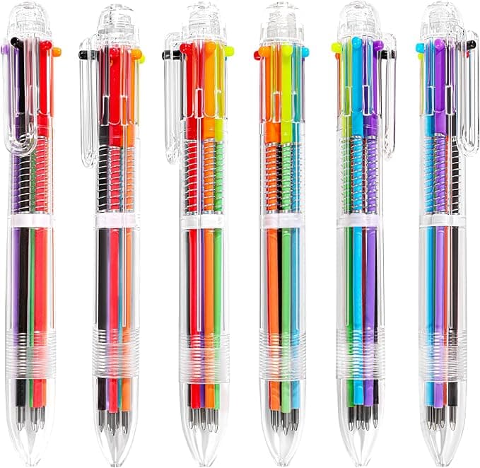 30 PCS 6-in-1 Multicolor Ballpoint Pens 0.5mm Party Favors 6 Colors Retractable Multicolor Pen for Office School Supplies Kids Students Children Birthday Party Favors Gifts Fun Pens (30 - Image 1
