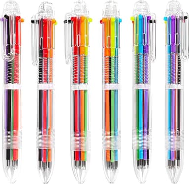 30 PCS 6-in-1 Multicolor Ballpoint Pens 0.5mm Party Favors 6 Colors Retractable Multicolor Pen for Office School Supplies Kids Students Children Birthday Party Favors Gifts Fun Pens (30 - Image 1