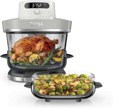 Ninja Crispi Pro 6-in-1 Glass Air Fryer | 450°F, Nontoxic, 6qt & 2.5qt Containers & Lids | Microwave, Freezer, Dishwasher Safe | Max Crisp, Air Fry, Bake, Roast, Recrisp, Dehydrate | Bone | AS101LG - Image 2
