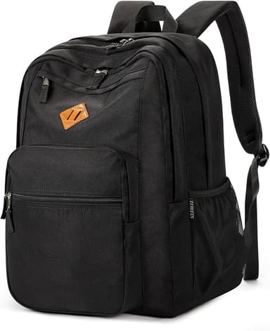 ZORFIN 26L Black Backpack for College, and Travel: Water Resistant Bookbag - Image 1