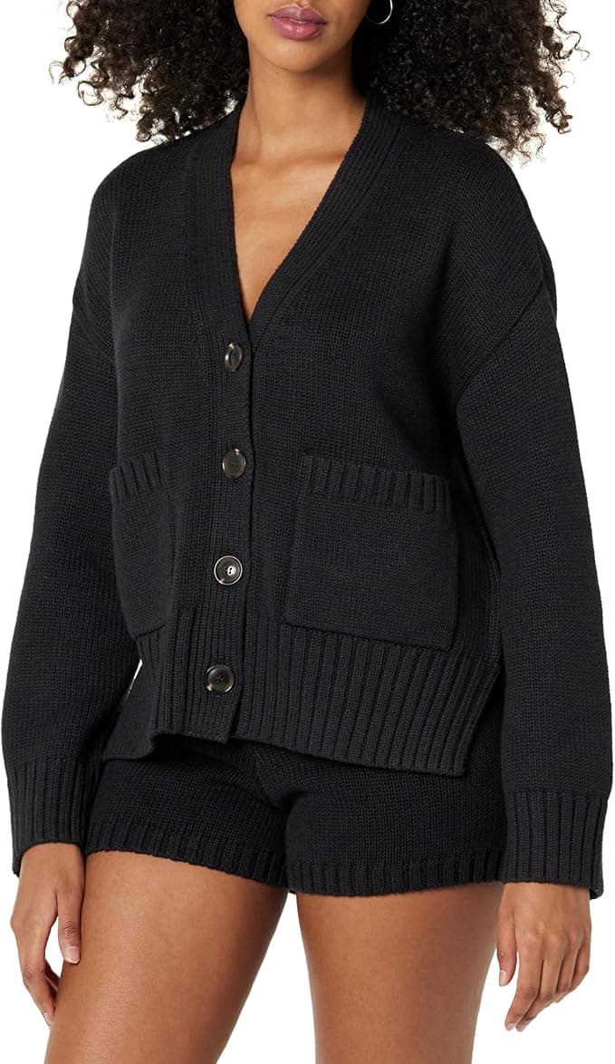 The Drop Womens Brigitte Cotton Blend Chunky Cardigan - Image 1