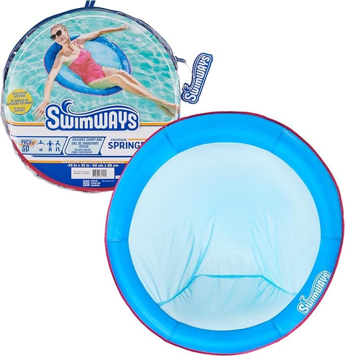 SwimWays Spring Float Premium Papasan Pool Lounger, Inflatable Pool Floats Adult with Fast Inflation for Ages 15 & Up - Image 1