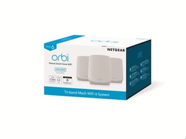 Netgear Orbi RBK763-100NAR AX5400 Tri-band WiFi 6 Mesh System, 5.4Gbps, Router and 2 Satellites (Renewed) - Image 4