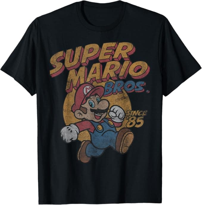 Super Mario Bros. Since '85 Vintage Poster T-Shirt - Image 1
